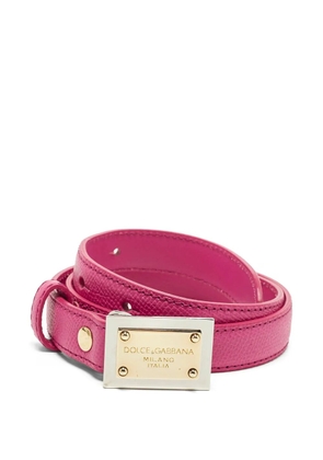 Dolce & Gabbana Pre-Owned Logo Plaque slim belt - Pink