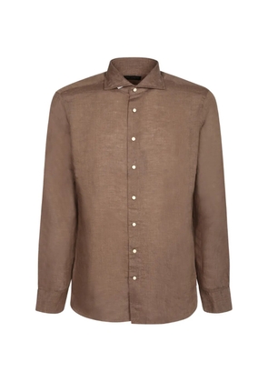 Dell'oglio long-sleeve button-up shirt - Brown
