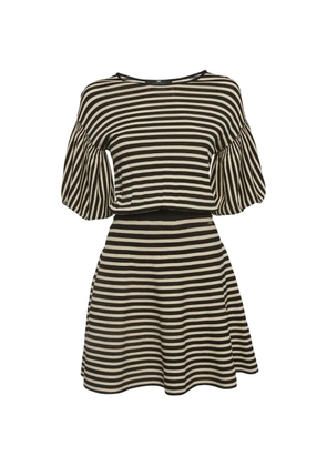 Elisabetta Franchi striped knit flared dress - Black