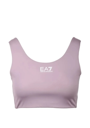 Ea7 Emporio Armani logo-print sports top - Purple