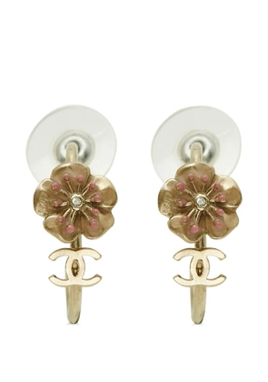 CHANEL Pre-Owned CC floral earrings - Gold