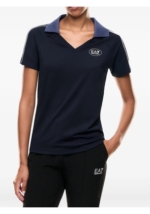 Ea7 Emporio Armani logo-print V-neck T-shirt - Blue