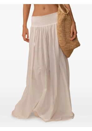 MONTCE Millie shirred maxi skirt - White