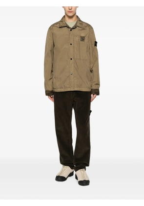 Stone Island Compass-motif corduroy trousers - Brown