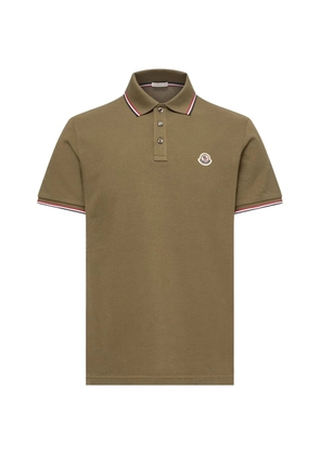 Moncler logo-patch tipped polo shirt - Brown