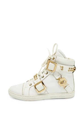 Philipp Plein leather studded high-top sneakers - White