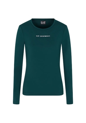 Ea7 Emporio Armani logo-print long-sleeve T-shirt - Green