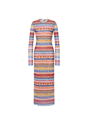 Love Moschino printed mesh dress - Red