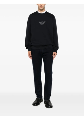Emporio Armani logo-patch sweater - Blue