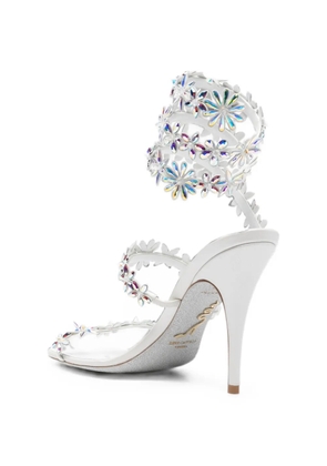 René Caovilla Eva floral-embellished sandals - White