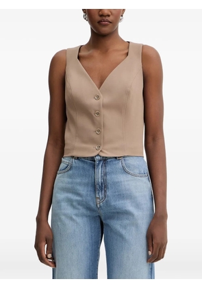 GUESS USA button-up sleeveless vest - Brown