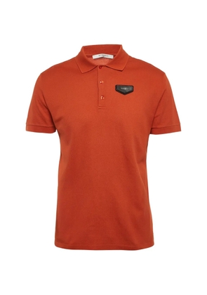 Givenchy Pre-Owned logo-patch short-sleeve polo shirt - Orange