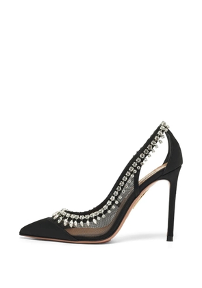 Aquazzura Crystal Crush mesh pumps - Black