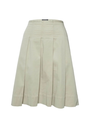 Burberry Pre-Owned pleated cotton denim midi skirt - Neutrals