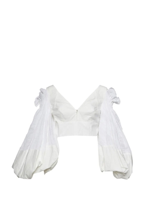Loewe Pre-Owned balloon-sleeve crop top - White