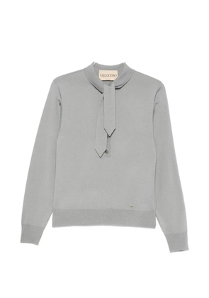 Valentino Garavani tie-neck button-up polo shirt - Grey
