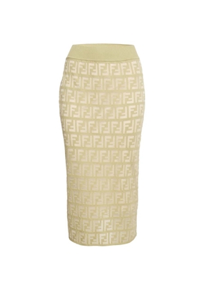 Fendi Pre-Owned FF logo knit midi skirt - Green