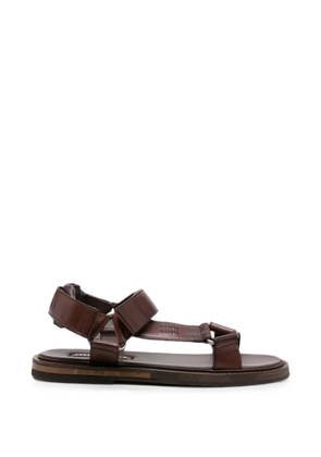 Miu Miu touch-strap leather sandals - Brown