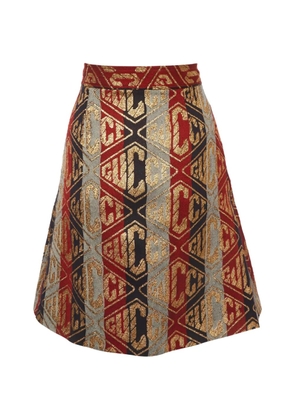 Gucci Pre-Owned patterned A-line mini skirt - Gold