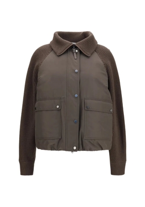 Brunello Cucinelli padded ribbed-knit jacket - Brown
