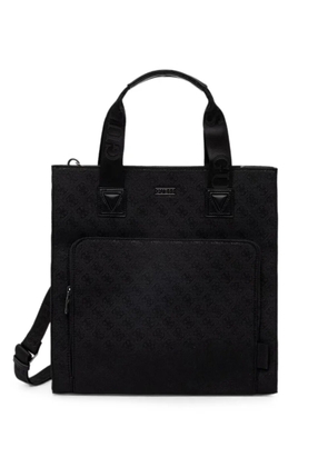 GUESS USA Boston monogram-pattern logo-strap tote bag - Black