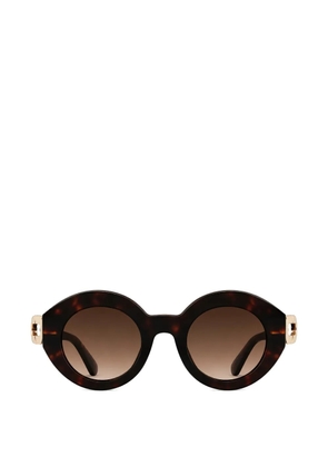 Furla tortoiseshell-effect round-frame sunglasses - Brown