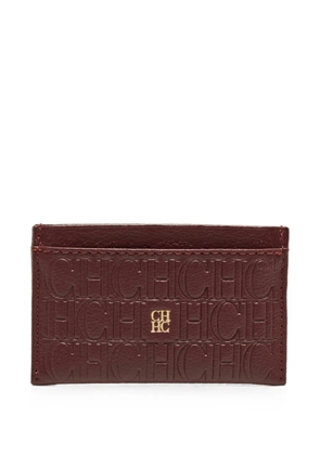 Carolina Herrera Vintage monogram embossed card holder - Red