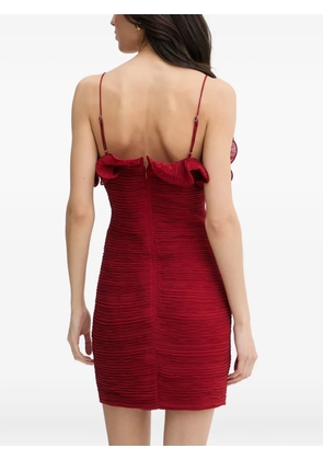 GUESS USA Kennith ruffled-trim ruched mini dress - Red