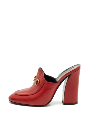Gucci Pre-Owned Princetown leather heeled mules - Red