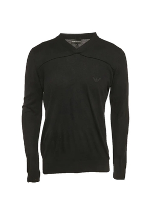 Emporio Armani Pre-Owned V-neck logo-detail sweater - Black