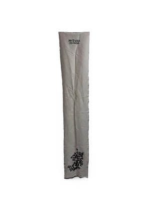 Alexander McQueen Pre-Owned logo-embroidered linen scarf - White