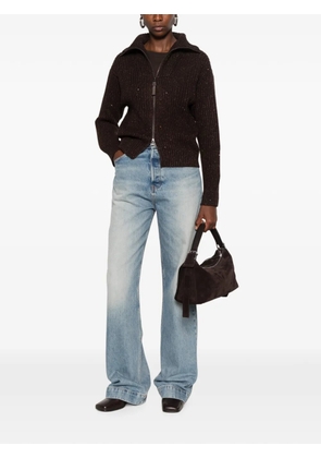 Brunello Cucinelli sequin-embellished ribbed cardigan - Brown