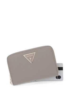GUESS USA Laurel logo-plaque pebbled-effect wallet - Neutrals