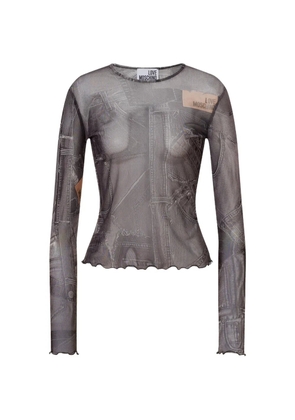 Love Moschino printed mesh T-shirt - Grey