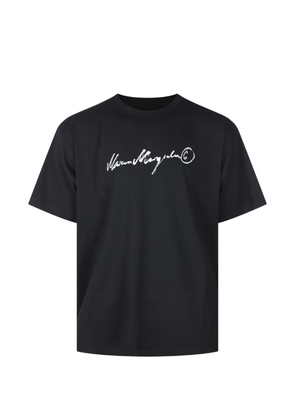 MM6 Maison Margiela crewneck logo-print oversized T-shirt - Black