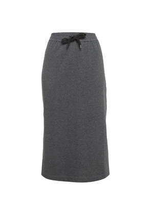Brunello Cucinelli drawstring pencil midi skirt - Grey