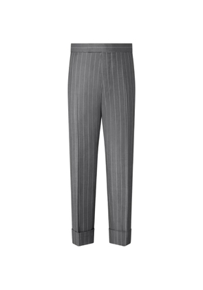 Thom Browne chalk-stripe wool trousers - Grey