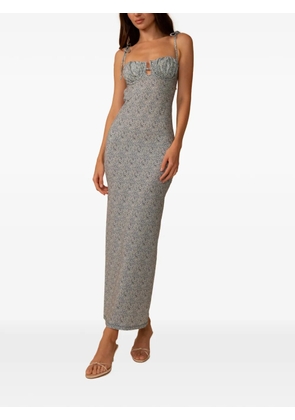 MONTCE floral-print petal maxi dress - Blue