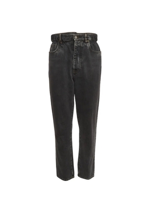 Miu Miu Pre-Owned faded-effec thigh-waist jeans - Black