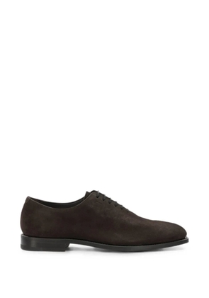 Ferragamo suede almond-toe lace-up shoes - Brown
