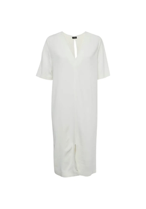 JOSEPH V-neck midi shift dress - White