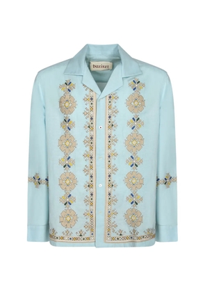 Baziszt embroidered long-sleeve shirt - Blue