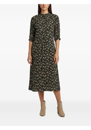 Celine Pre-Owned Daisy-print button-up midi dress - Black