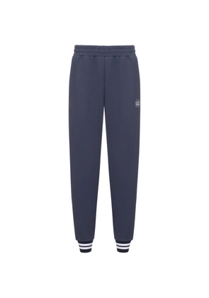 Ea7 Emporio Armani logo-print striped-cuff track pants - Blue