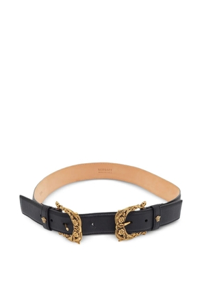 Versace Pre-Owned Baroque double buckle belt - Black