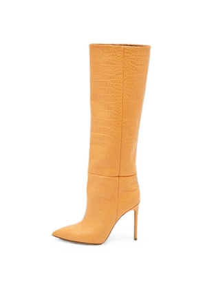 Paris Texas croc-embossed leather boots - Orange