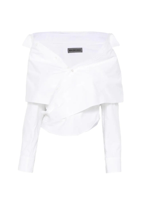 Balenciaga off-the-shoulder wrap blouse - Blue