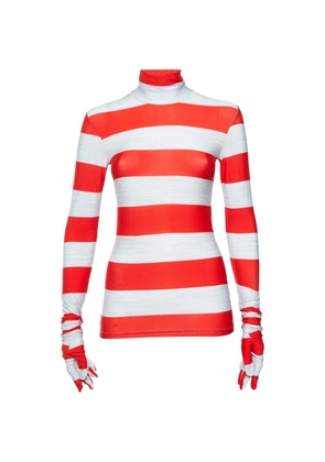 Balenciaga Pre-Owned striped high-neck top - Red