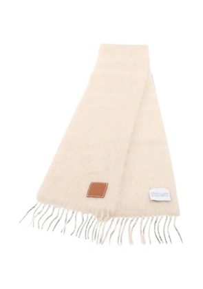Loewe Pre-Owned 2010s Anagram fringed scarf - Neutrals