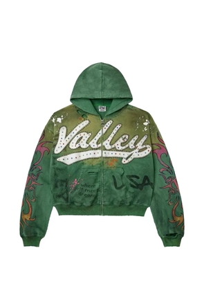 Vale crystal-embellishment hoodie - Green